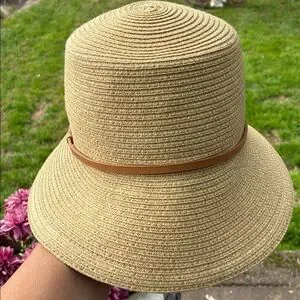 Talbots | Accessories | Talbots Beige Straw Fedora Hat With  display picture 1